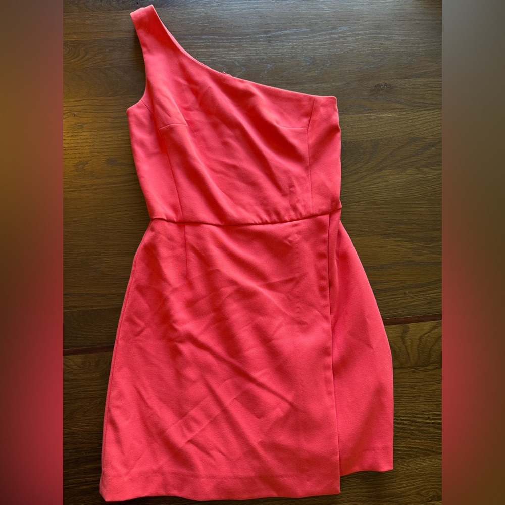 French connection 
Elegant One-Shoulder Coral Dress